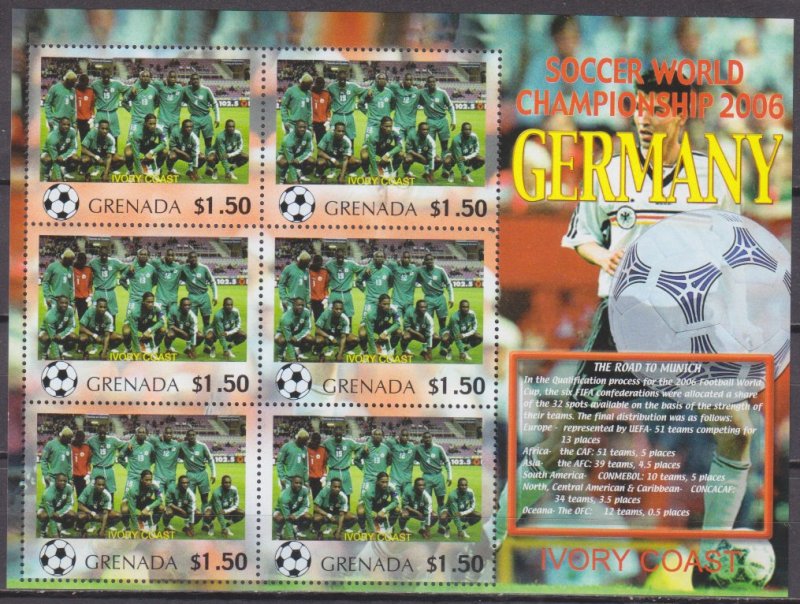 2006 Grenada 5715KL 2006 FIFA World Cup Germany( Ivory Coast)) 9,00 €