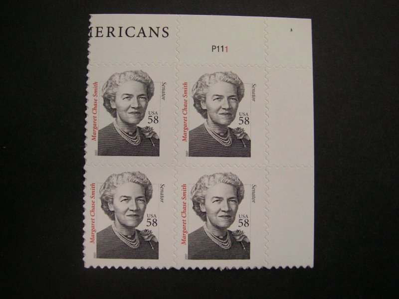 Scott 3427, 58c Margaret Chase Smith, PB4 #P111 UR, MNH Distinguished Beauty