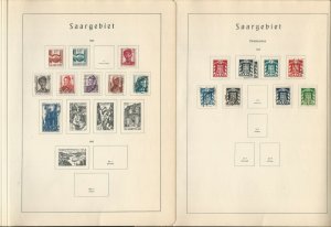 Germany Stamp Collection 1947-55 on 14 Lighthouse Pages, Saar, DKZ