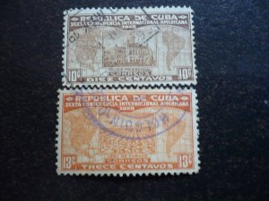 Stamps - Cuba - Scott# 284-289,291-293 - Used Partial Set of 9 Stamps