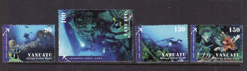 Vanuatu-Sc#919-22-Unused NH set-Diving at Million Dollar Point-2007-