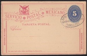 MEXICO 5c postcard - oval cancel TAMAULIPAS................................A4645