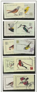 Thematic stamps Romania 1959 Birds set of 10 sg.2648-57 used