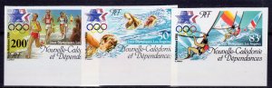 New Caledonia 1984 Sc#C197/C199 LOS ANGELES OLYMPICS  Set (3) IMPERFORATED MNH