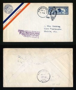 # C10 on CAM # 23 First Flight cover, New Orleans, LA to Mobile, AL - 5-1-1928