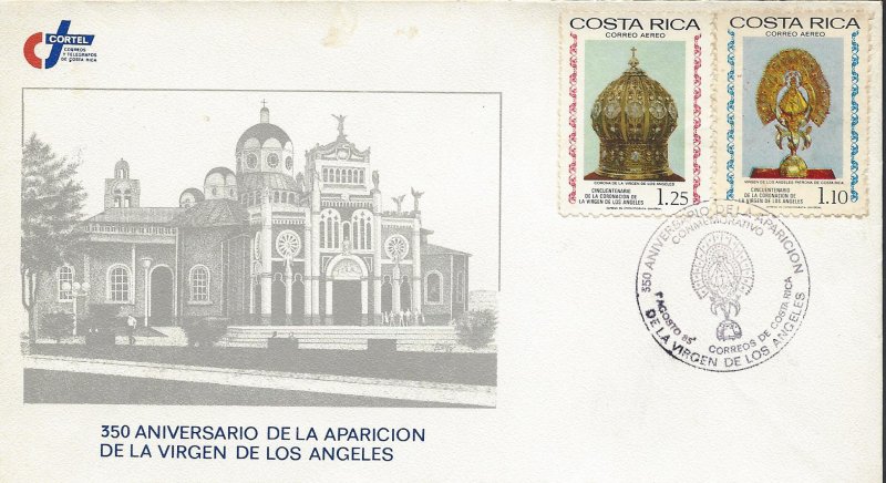 COSTA RICA CORONATION VIRGIN of LOS ANGELES,CROWN,SCULPTURE,Sc C692-3 COVER 1985