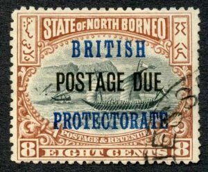 North Borneo SGD43a 8c No Stop after Protectorate Cat 28 Pounds