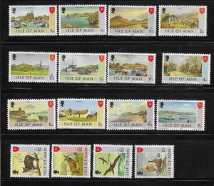 Isle of Man 1973 Definitive Sc 12-27 MNH A2868