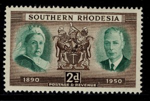 SOUTHERN RHODESIA GVI SG70, 2d green & brown, LH MINT.