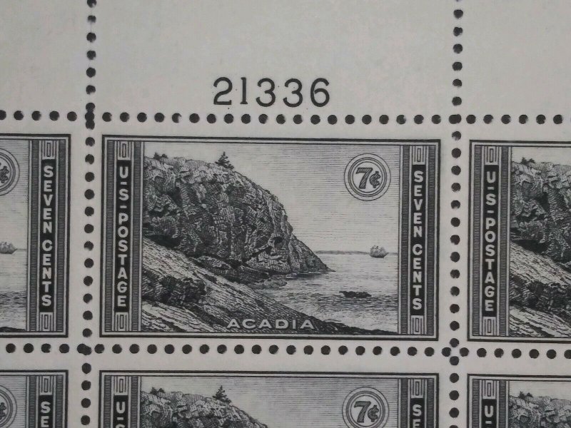 RIV: US MNH 746 Plate Block of 6 FRESH Acadia National Park 7 cent 1934 mint 2C