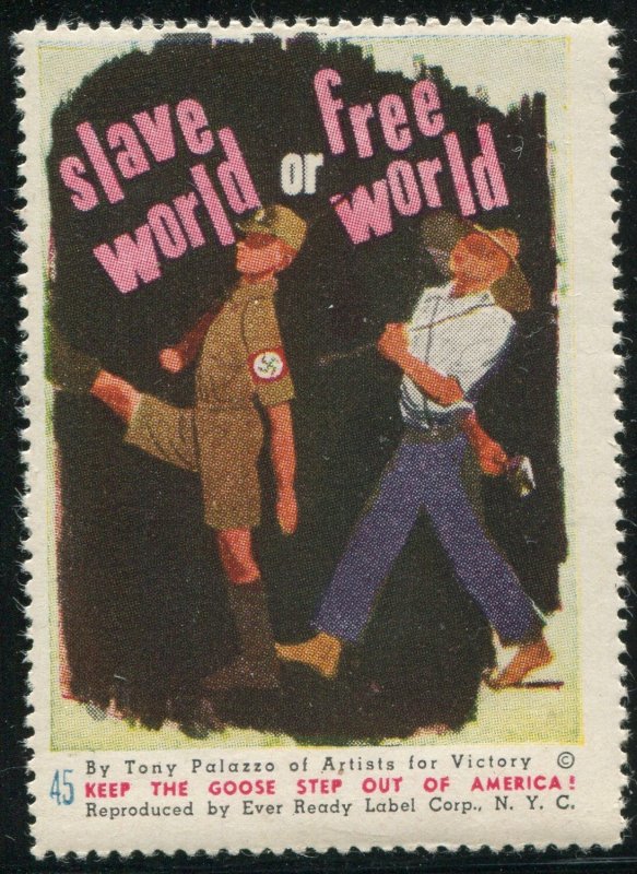 USA WWII 1942 Artists for Victory Cinderella Stamp Tony Palazzo No.45 Goose Step