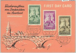 89332 - GERMANY SAAR Sarre - POSTAL HISTORY - FDC MAXIMUM card 1956 ARCHITECTURE