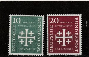 Germany  Scott#  744-745  MNH  (1956 Synod Emblem)