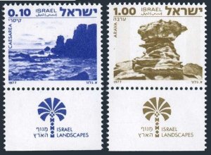 Israel 649, 664-tab two sets, MNH. Mi 719-720. Landscapes 1977. Caesarea, Arava