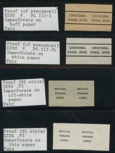 Canal Zone Lot of 4 Different Overprint and Precancel Proof Pairs BX4767