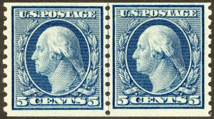 US Stamps # 457 MNH VF Line Pair Scott Value $390.00