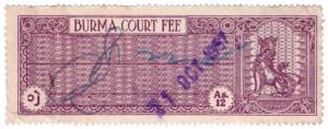 (I.B) Burma Revenue : Court Fee 12a