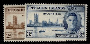 PITCAIRN ISLANDS GVI SG9-10, VICTORY set, M MINT.