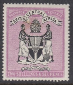 SG 26 British Central Africa 1895. 2/6 black & bright magenta. A fine fresh...