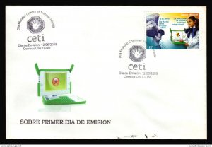 CHILDREN WORK OLPC PC COMPUTER  2008   URUGUAY  FDC COVER