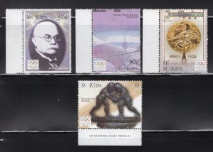 St. Kitts 2004 Set of 4 Athens Olympics, Scott 487-590 MNH, value = $3.50