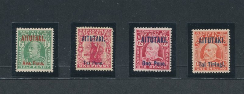 1911-16 AITUTAKI - Stanley Gibbons n. 9/12 - Aitutaki Ono Pene Overprint - MNH**