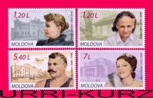 MOLDOVA 2010 Famous People Princess Aviator Wrestler Writer Opera Singer 4v MNH