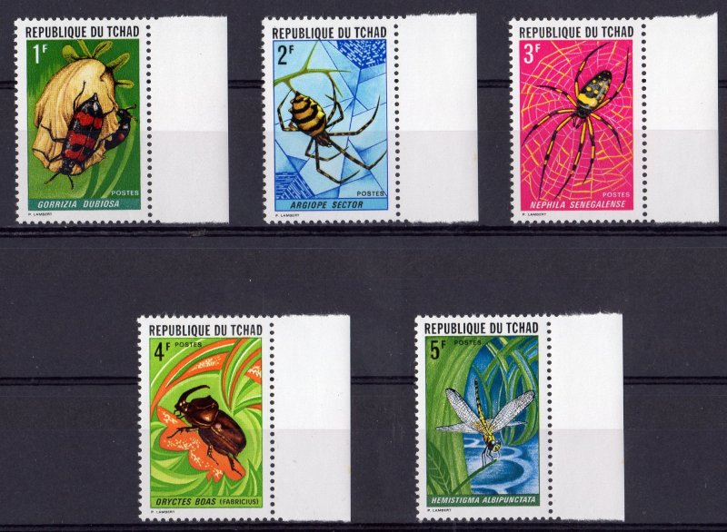 Chad 1972 Sc#252/256 INSECTS AND SPIDERS Set (5) MNH