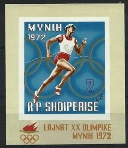 1971 Albania 1506/B42b 1972 Olympic Games in Munich