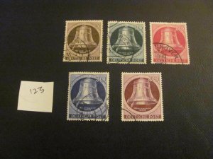 Germany Berlin 1951 USED SC 9N70-74 BELLS LEFT SET VF/XF MICHEL $138 (123)