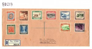 NIUE 1950 FDC Set{10} First Day Cover REGISTERED Ngongotaha NZ {samwells}EB213