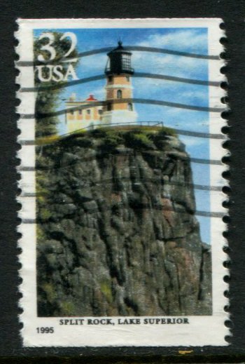 2969 US 32c Great Lakes Lighthouses, used bklt sgl