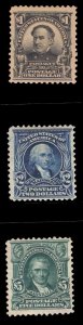 MOMEN: US STAMPS #311-313 MINT OG H LOT #78830