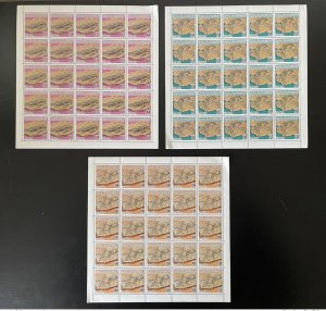 1985 Libya Mi. 1478 - 1480 Fossils Fossils Fossils Full Sheets-