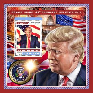 Niger Donald Trump Stamps 2016 MNH US Presidents Flags White House 1v S/S