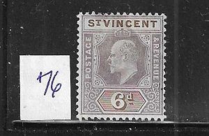 ST. VINCENT SCOTT #76 1902 6P (VIOLET/BROWN) WMK 2 - MINT HINGED