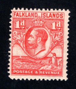 Falkland Islands SC #55   F/VF, Unused, OG, King George V, CV $4.00 .... 1930037