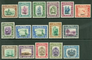 SG 320-334 North Borneo 1945. 1c-$5 set of 15 + SG 327a, 12c green & Royal...