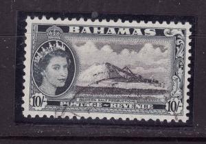 Bahamas-Sc#172-used 10sh grnsh blk & blk QEII-Salt Production-1954-