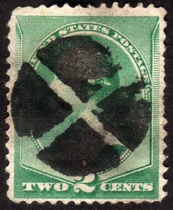 1887, US 2c, Washington, Used, Fancy cancel, Sc 213