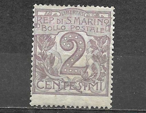 San Marino Stamp Numeral Of Value 2 Centesimi Mint Flowers