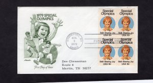 1788 Special Olympics, BLK/4 FDC Artmaster addressed