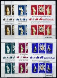 QUEEN ELIZABETH II 25th CORONATION COLLECTION OF 21 DIFFERENT SHEETS OF SIX MINT