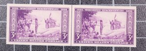 Scott 755 - 3 Cents Wisconsin - NGAI  - Horizontal Line Pair - SCV - $1.50