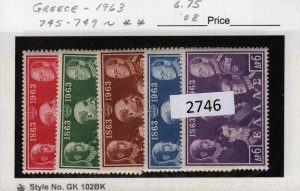 $1 World MNH Stamps (2746) Greece Scott 745-749, The Kings, set of 5