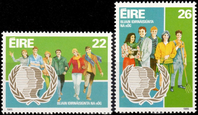 Ireland #624-625  MNH - IYY Intl Youth Year (1985)