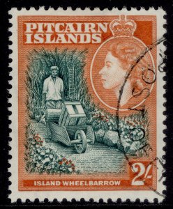 PITCAIRN ISLANDS QEII SG27, 2s green & red-orange, FINE USED. Cat £10.