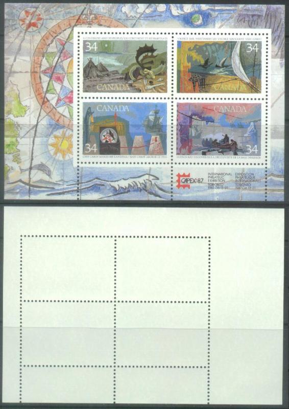 1107b souvenir sheet of 4 MNH CV $4 - discoverers
