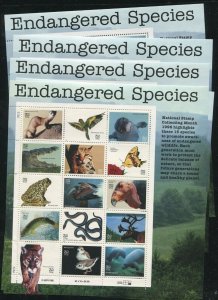 3105  Endangered Species FIVE Sheets of 15 32¢ Stamps 1995 Discount!