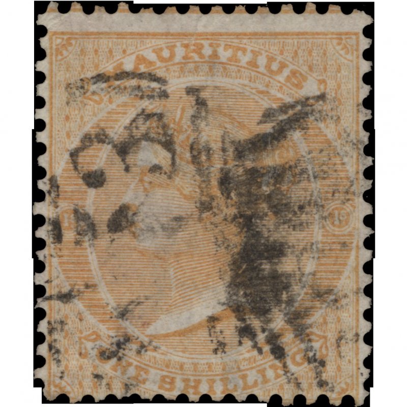 Mauritius 1864 (Used) 1s Yellow